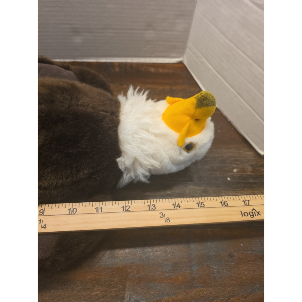 FAO Schwarz American Bald Eagle 14" Plush Stuffed Animal Brown Gold White 2015 - Picture 8 of 8